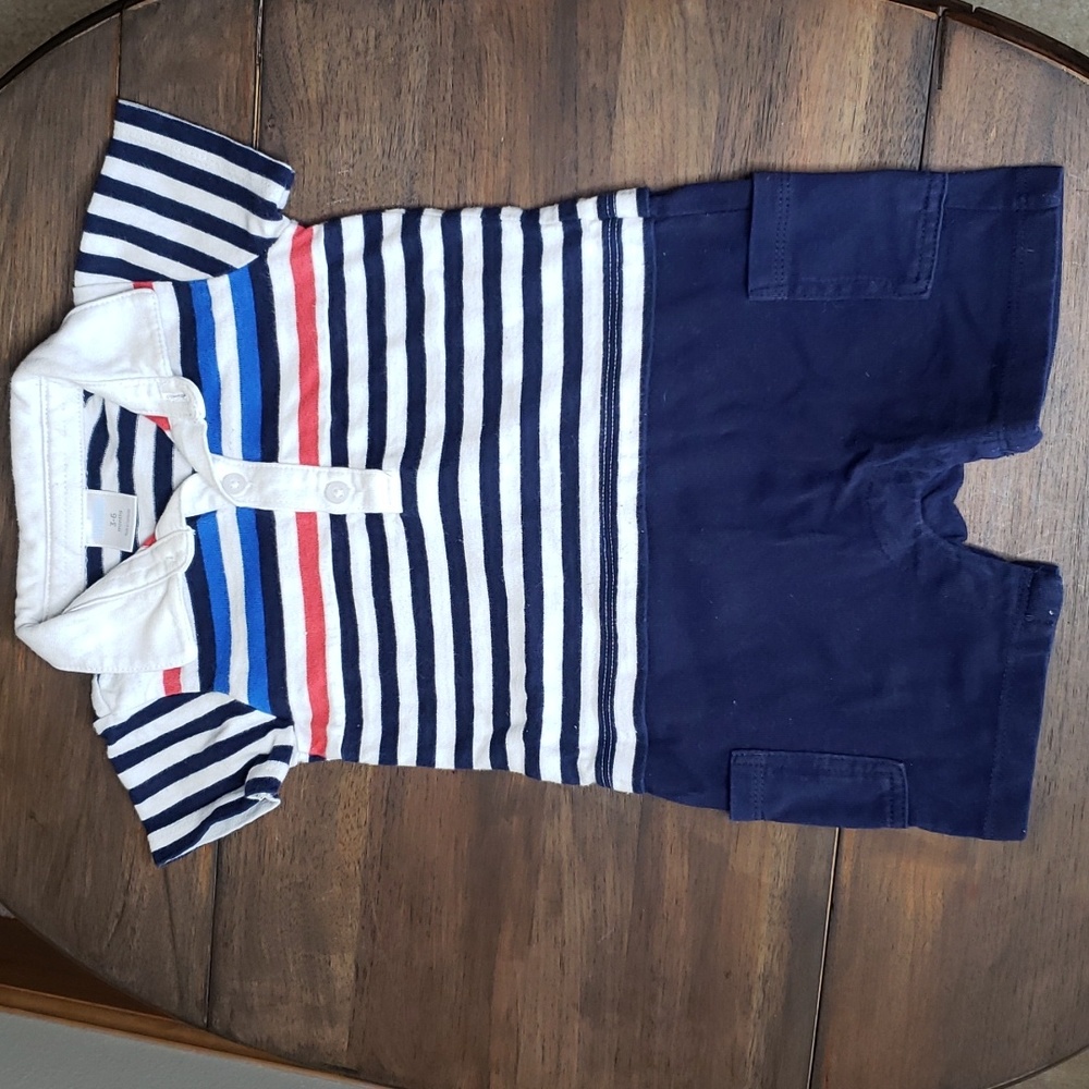Gymboree Baby Boy Polo Style One Piece Romper Sz 3-6M